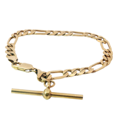 7" Pre-owned 9CT Figaro T-Bar Bracelet (12.48g)